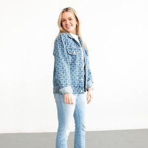 COPY - Sandro Square Cross Pattern Denim Jacket